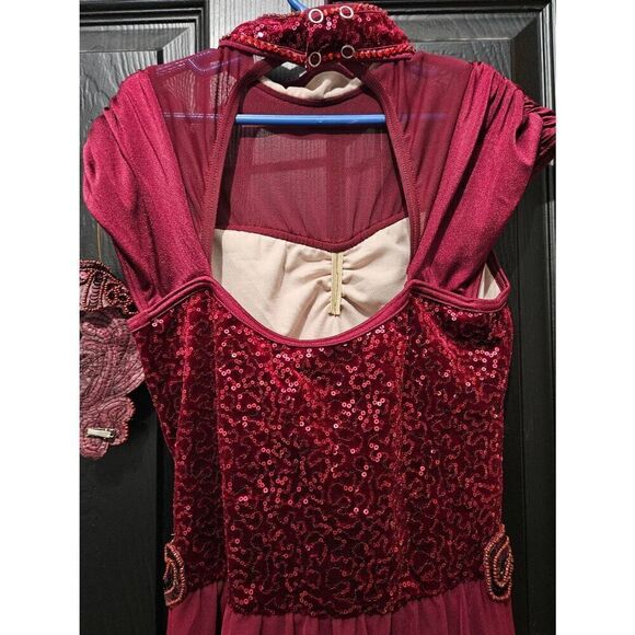 Weissman NWOT custom costume ruby red child large lyrical jazz contemporary - Picture 8 of 14